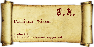 Balázsi Mózes névjegykártya